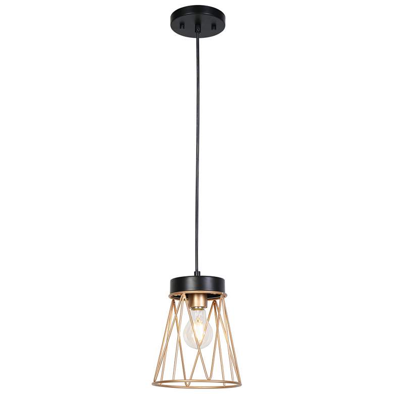 Image 1 1-light Gold and Matte Black Pendant Lamp