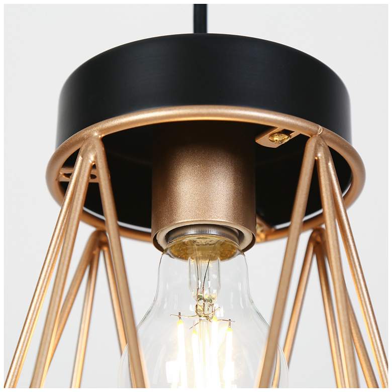 Image 4 1-light Gold and Matte Black Pendant Lamp more views