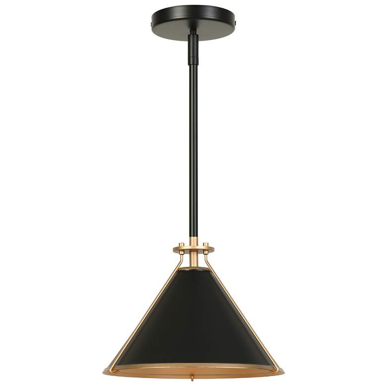 Image 1 1-light Gold and Matte Black Pendant Lamp