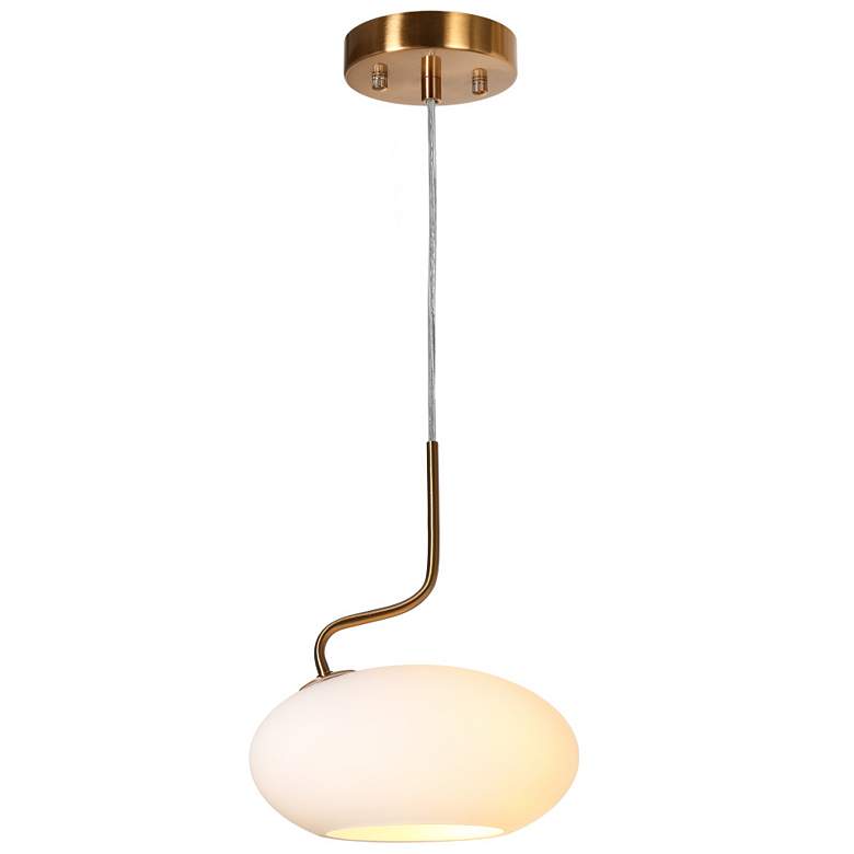 Image 1 1-light Gold Chandelier with Frosted Glass