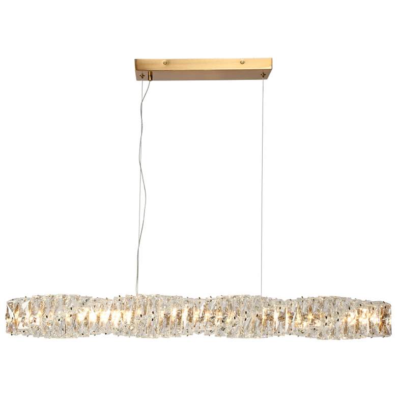 Image 1 1-light Gold LED Chandelier with Crystal