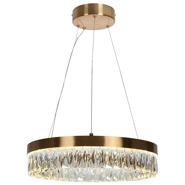Image 1 1-light Gold LED Chandelier with Crystal