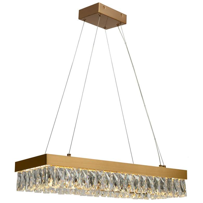 Image 1 1-light Gold LED Chandelier with Crystal