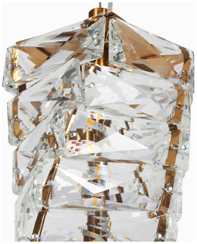 Image 3 1-light Gold LED Chandelier with Crystal more views