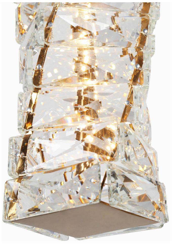 Image 4 1-light Gold LED Chandelier with Crystal more views