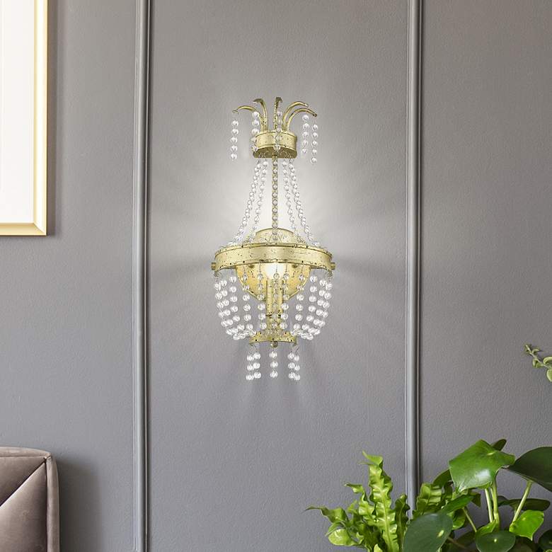 Image 1 1 Light Hand Applied Winter Gold Wall Sconce