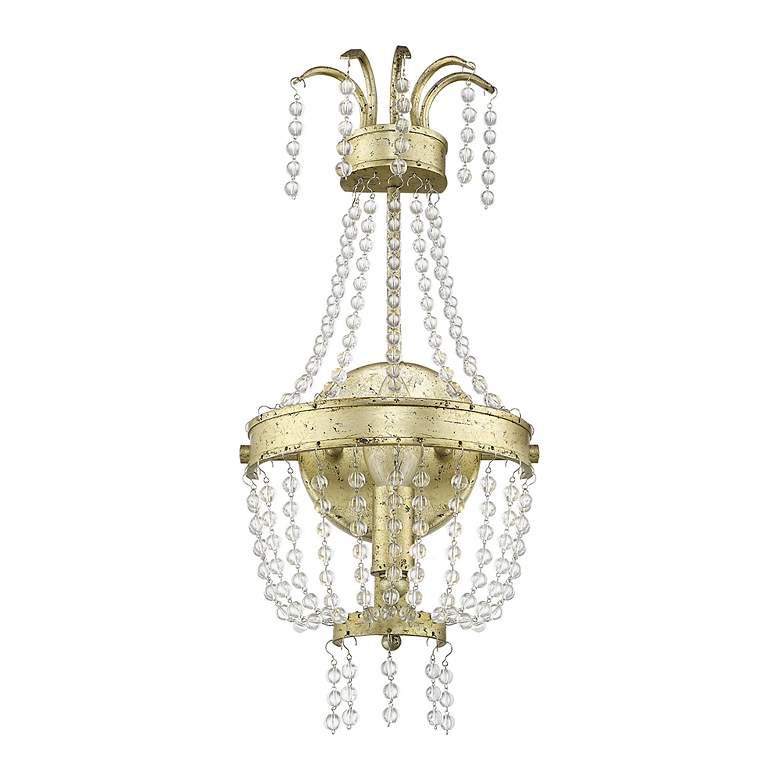 Image 3 1 Light Hand Applied Winter Gold Wall Sconce more views