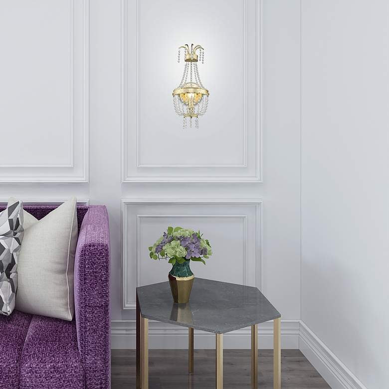 Image 7 1 Light Hand Applied Winter Gold Wall Sconce more views
