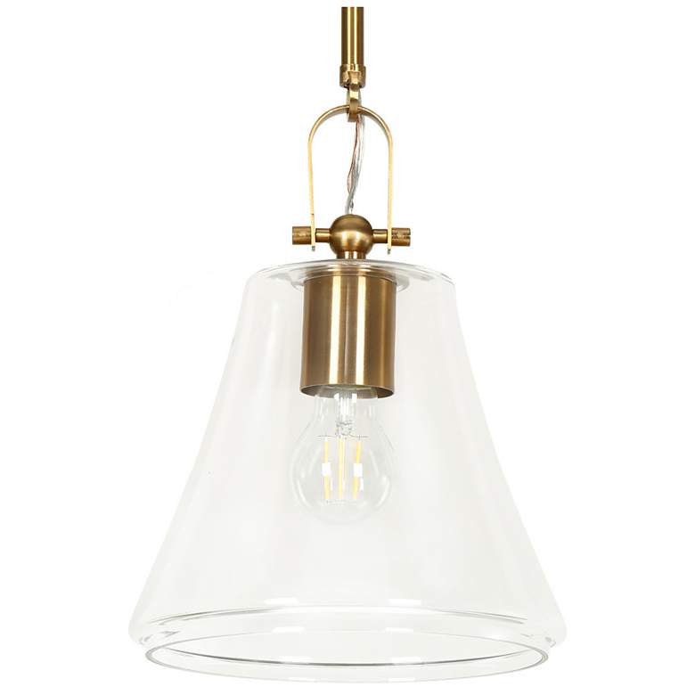 Image 1 1-light Imitation Brass Pendant Lamp with Glass