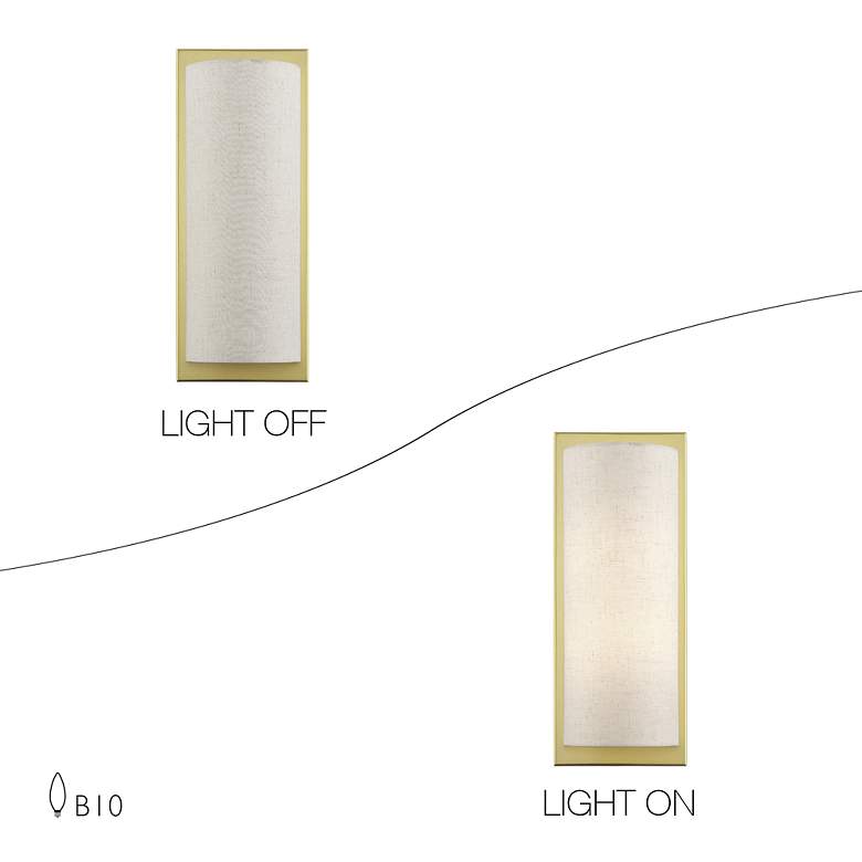 Image 7 1 Light Large ADA Sconce with Hand Crafted Oatmeal Fabric Shade more views
