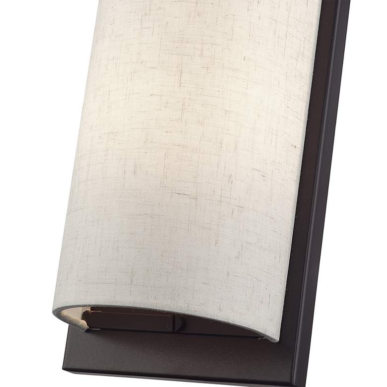 Image 6 1 Light Large ADA Sconce with Hand Crafted Oatmeal Fabric Shade more views