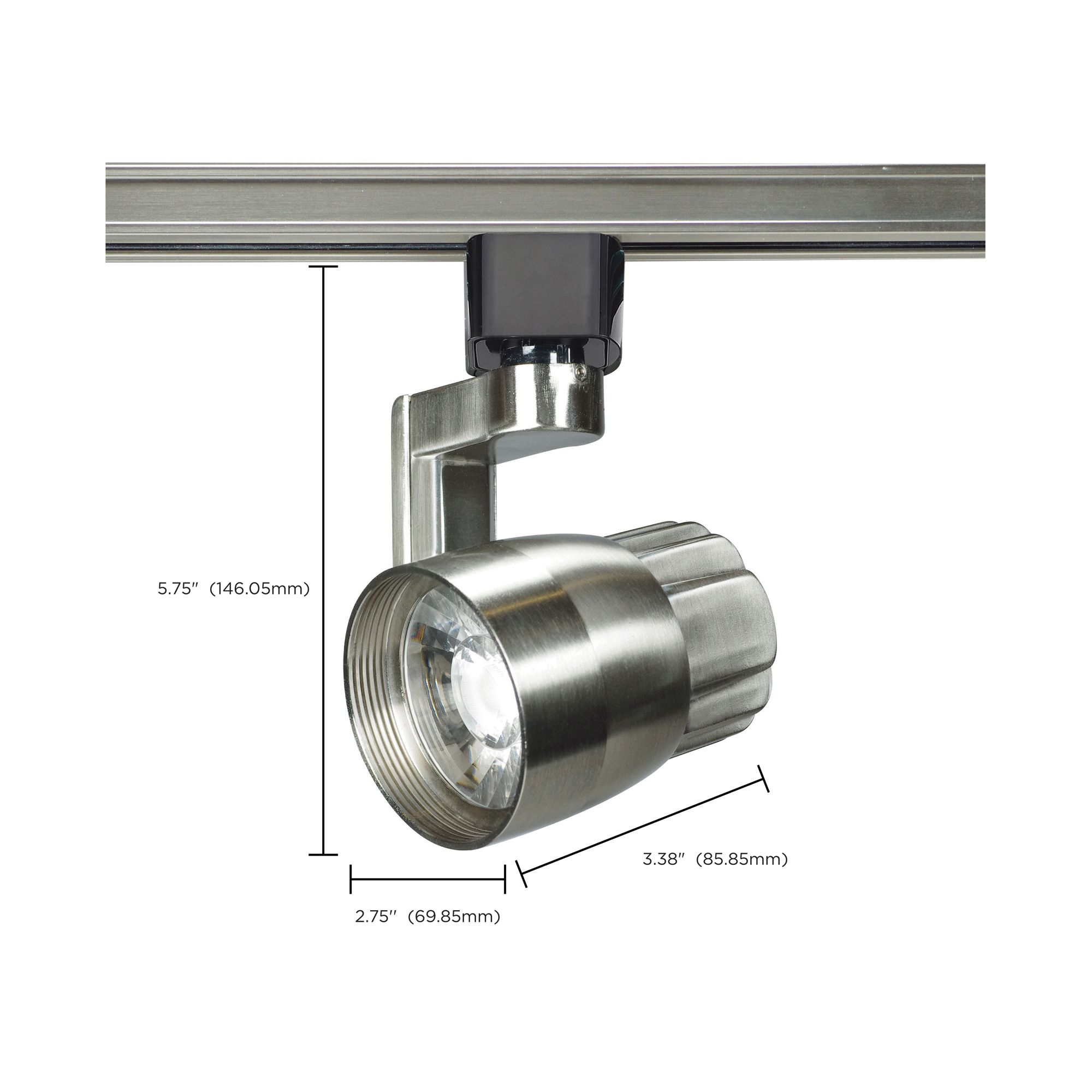 Image 3 1 Light - LED - 12W Track Head - Angle arm - Brushed Nickel - 36 Deg. Beam more views