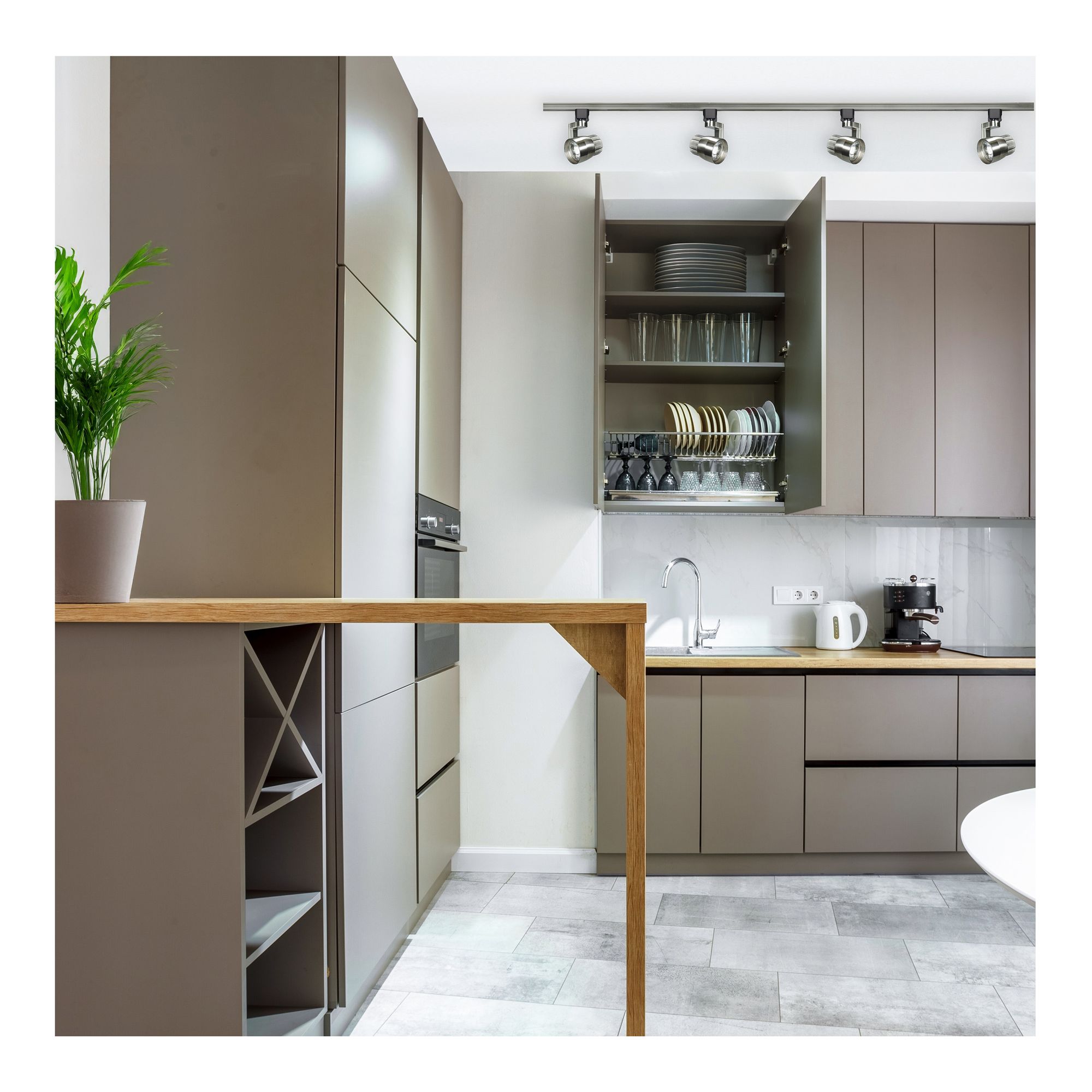 Image 4 1 Light - LED - 12W Track Head - Angle arm - Brushed Nickel - 36 Deg. Beam more views