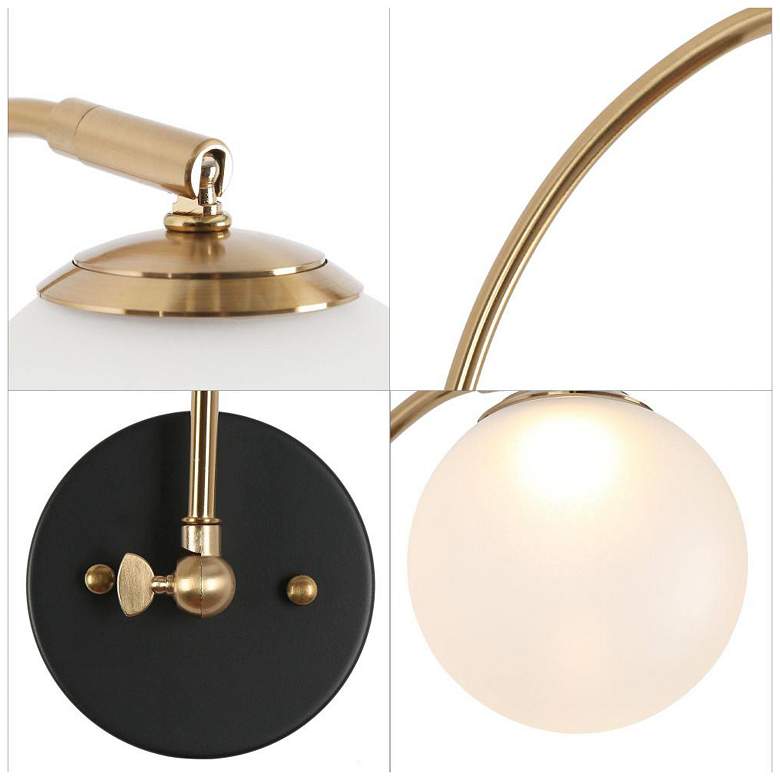 Image 3 1-Light Matte Black and Brass Gold Integrated LED Wall Sconce more views