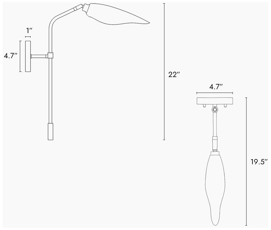 Image 2 1-Light Matte Black and Brass Wall Lamp more views