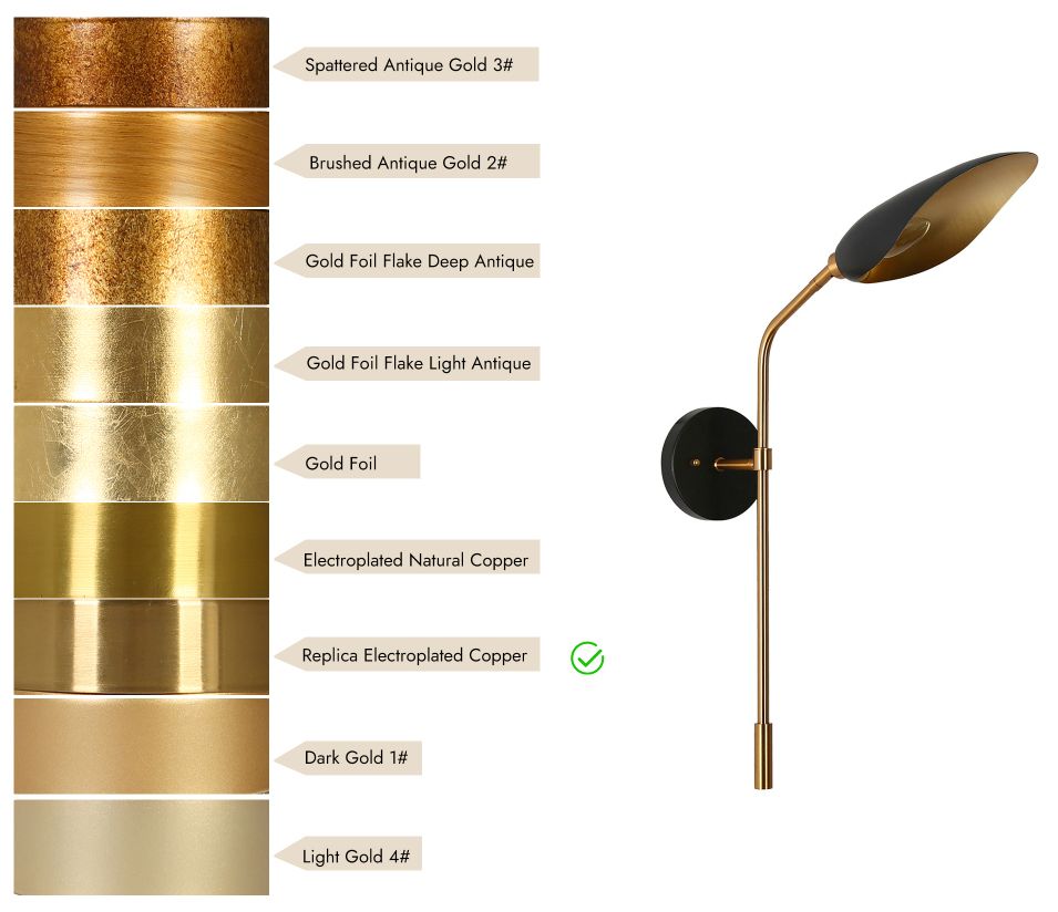 Image 5 1-Light Matte Black and Brass Wall Lamp more views