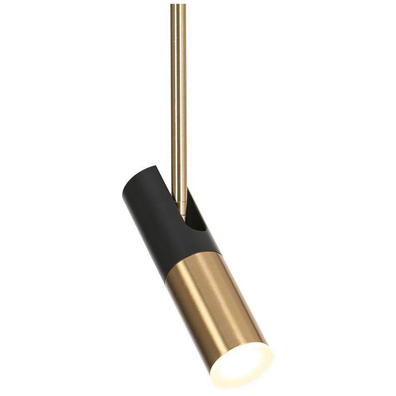 Image 1 1-light Matte Black and Plating Brass Pendant Lamp LED
