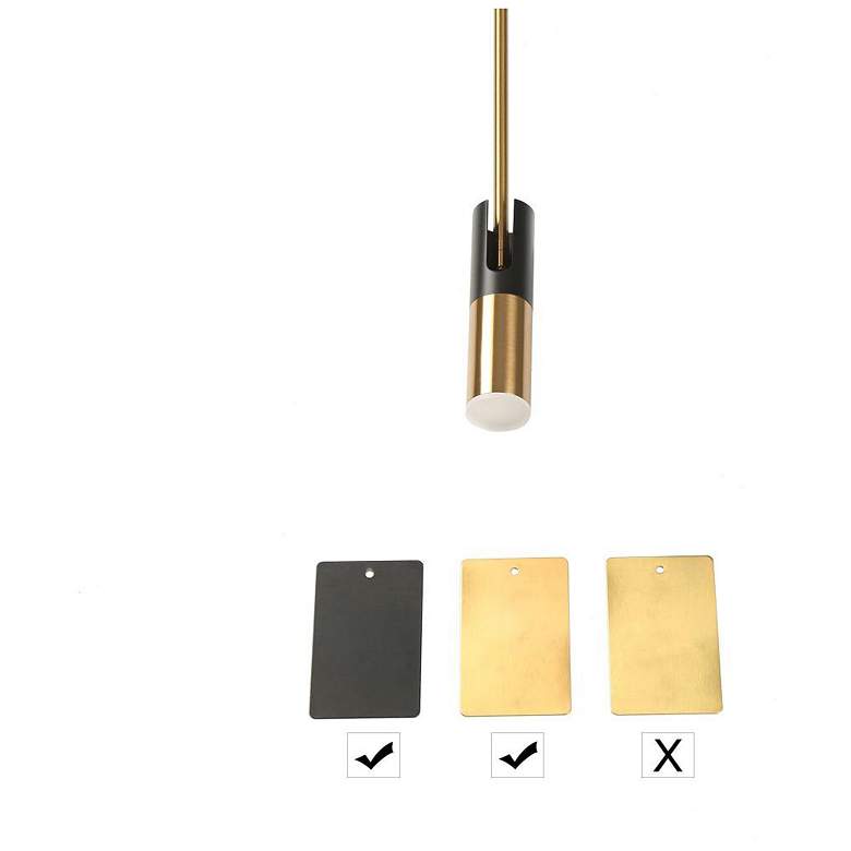 Image 2 1-light Matte Black and Plating Brass Pendant Lamp LED more views