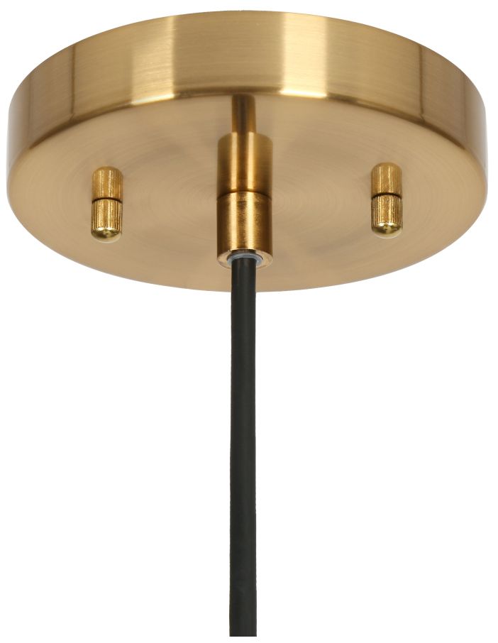 Image 3 1-light Matte Black and Plating Brass Pendant Lamp with Clear Glass more views
