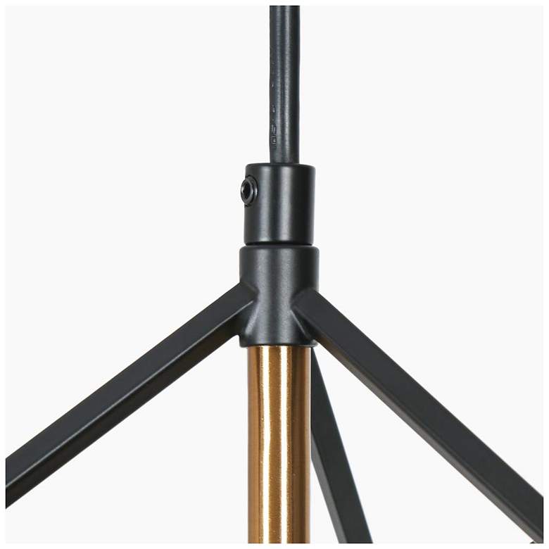 Image 2 1-light Matte Black and Plating Brass Pendant Lamp with Frosted Glass more views