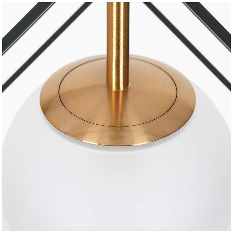 Image 4 1-light Matte Black and Plating Brass Pendant Lamp with Frosted Glass more views
