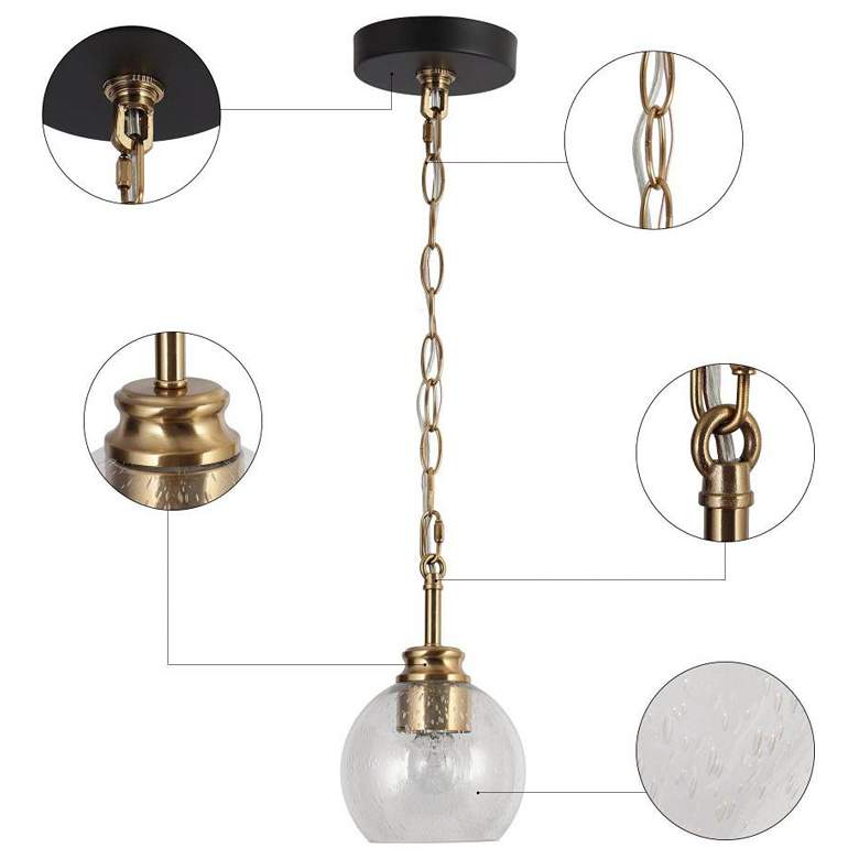 Image 4 1-light Matte Black and Plating Brass Pendant Lamp with Seeded Glass more views