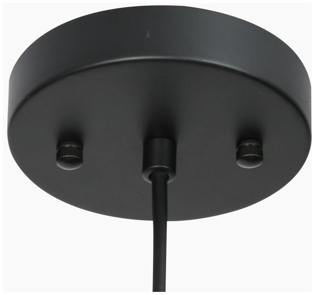 Image 2 1-light Matte Black and Plating Brass Pendant Lamp with Textured Glass more views