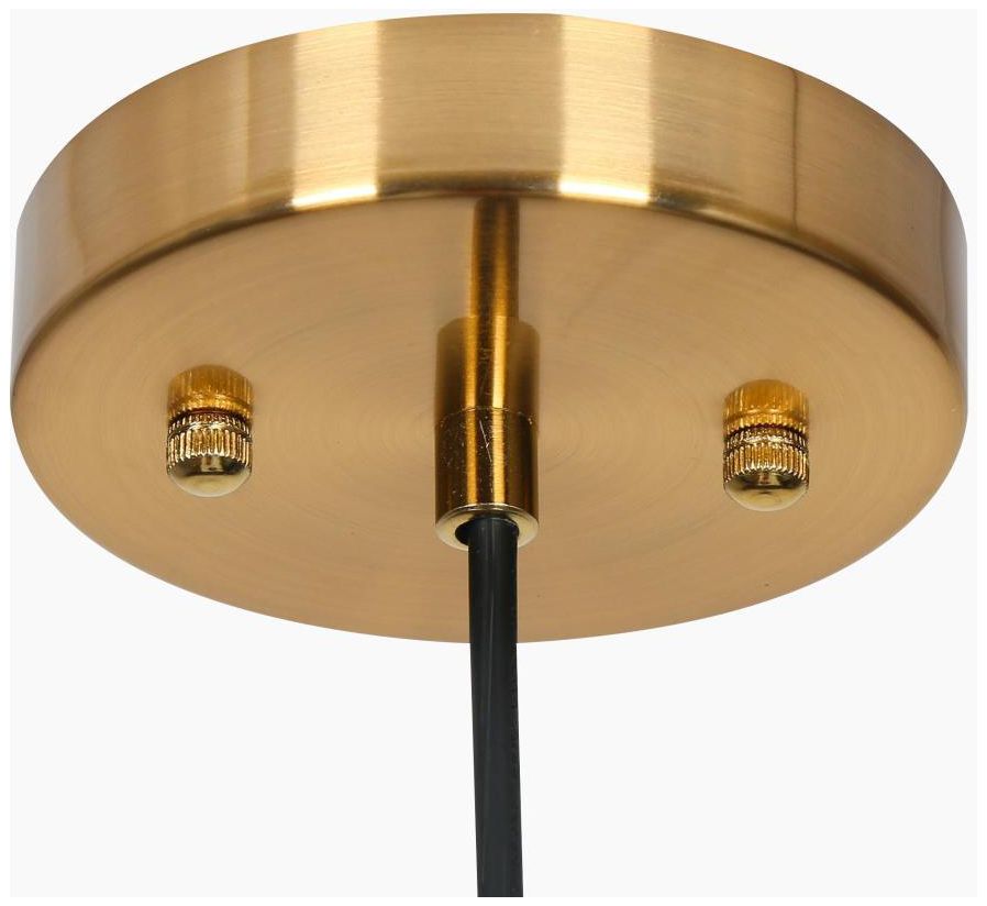 Image 3 1-light Matte Black and Plating Brass Pendant Lamp with Textured Glass more views