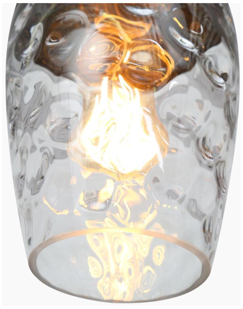 Image 4 1-light Matte Black and Plating Brass Pendant Lamp with Textured Glass more views