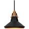 1-light Matte Black and Plating Brass Pendant Lamp