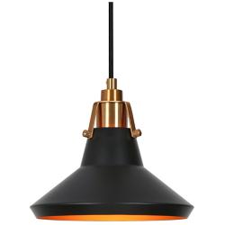 1-light Matte Black and Plating Brass Pendant Lamp