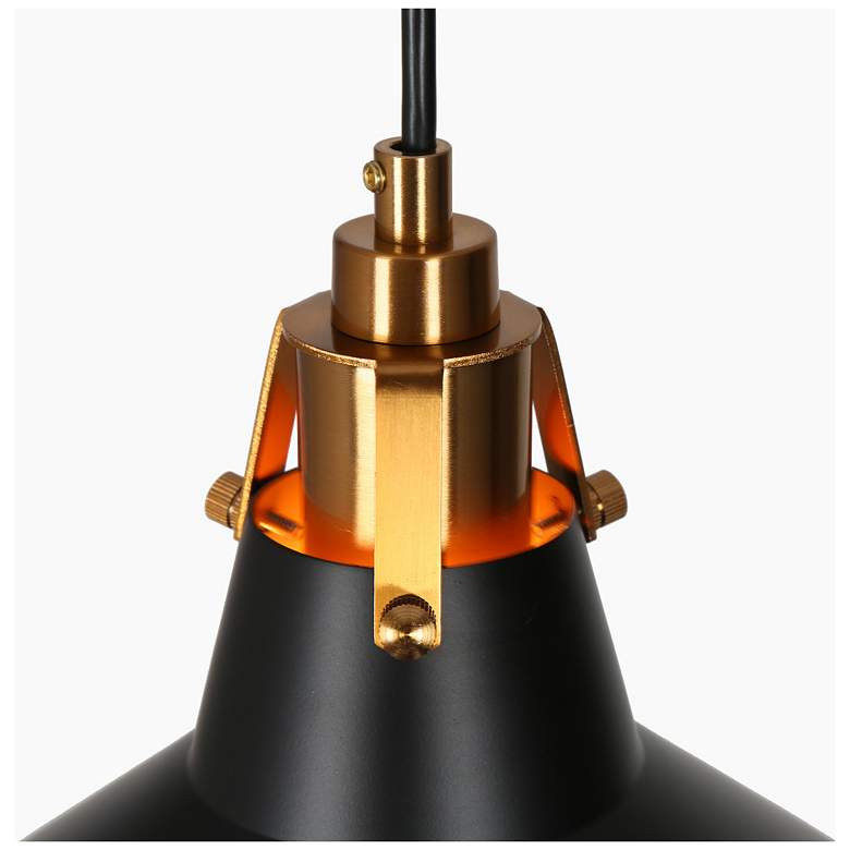 Image 4 1-light Matte Black and Plating Brass Pendant Lamp more views