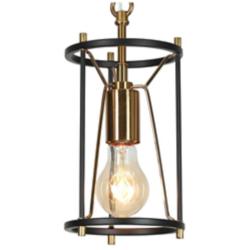 1-light Matte Black and Plating Brass Pendant Lamp