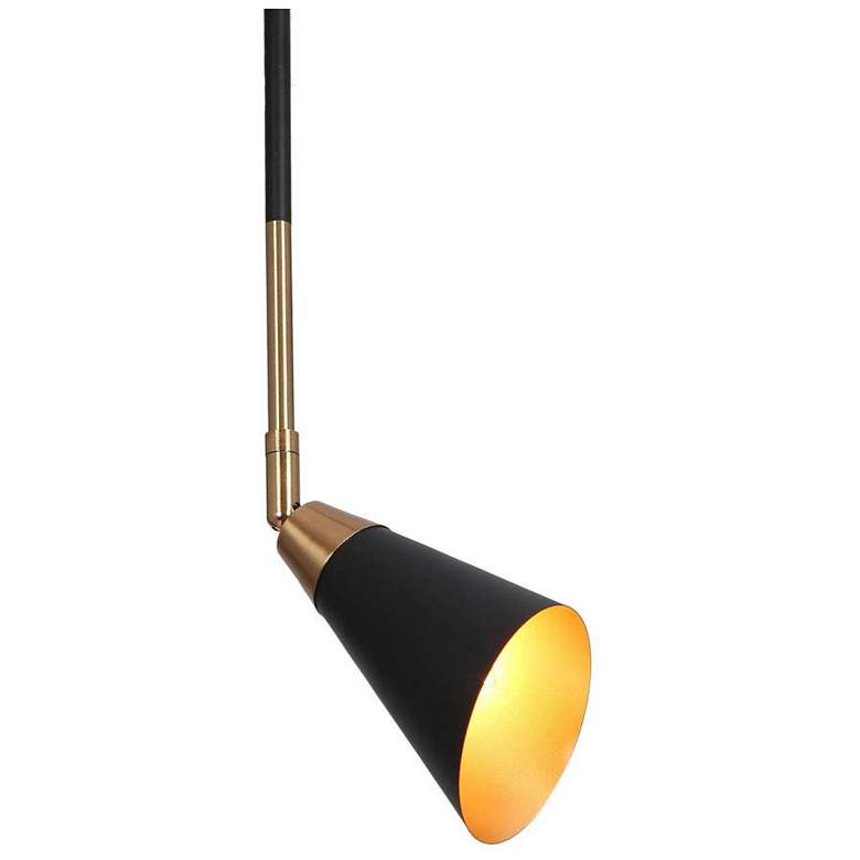 Image 1 1-light Matte Black and Plating Brass Pendant Lamp