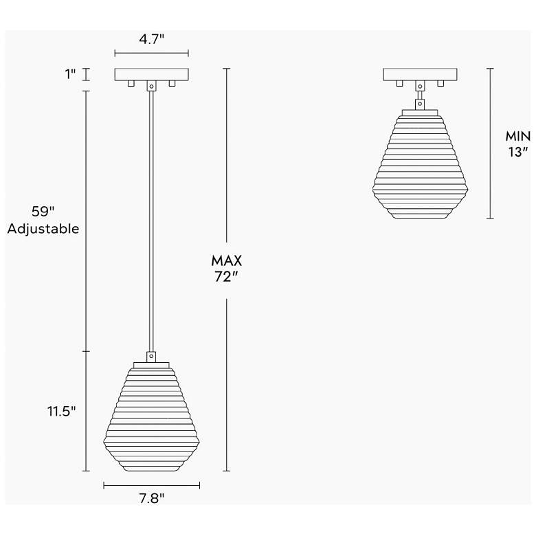 Image 2 1-light Matte Black Pendant Lamp with Glass more views