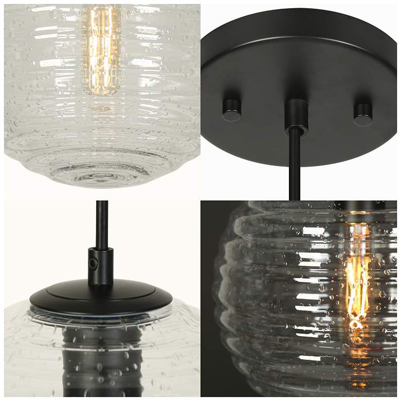 Image 3 1-light Matte Black Pendant Lamp with Glass more views