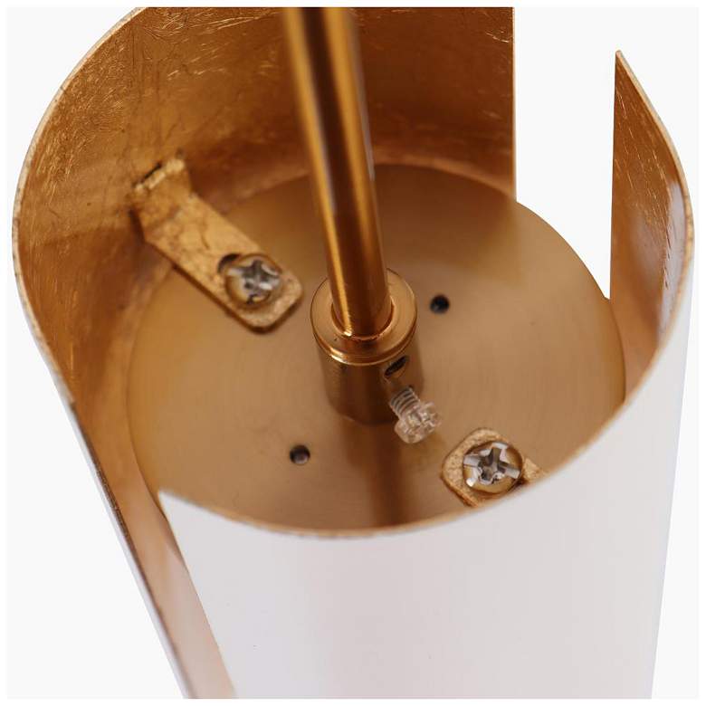 Image 3 1-light Matte White and Plating Brass LED Pendant Light more views