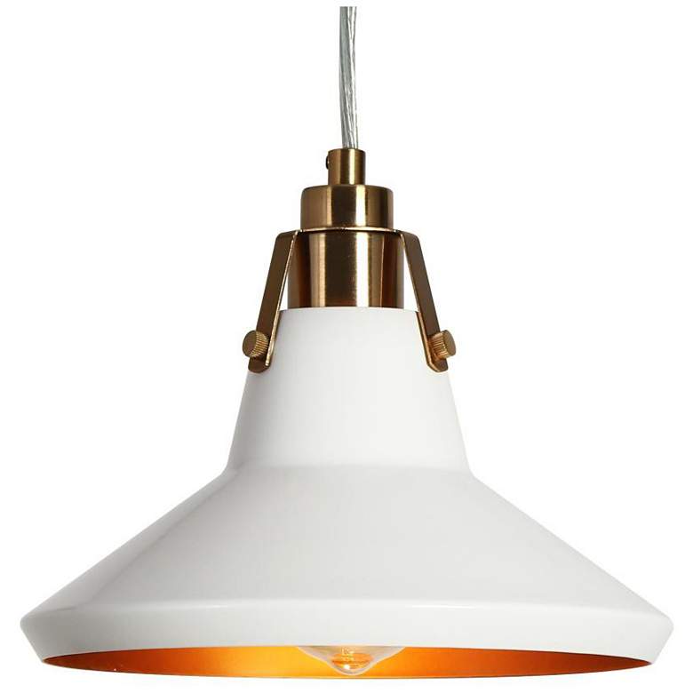 Image 1 1-light Matte White and Plating Brass Pendant Lamp