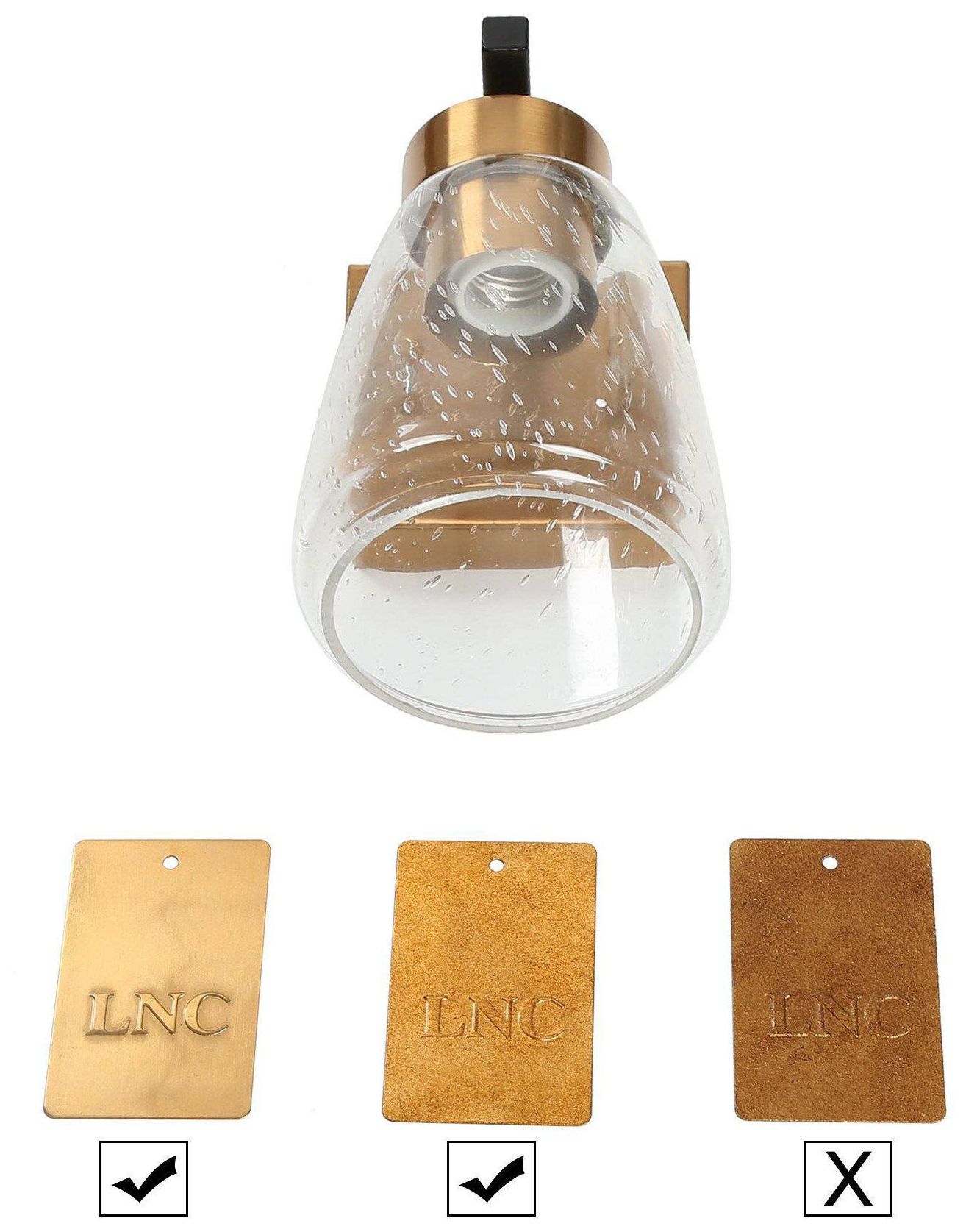 Image 4 1-Light Modern Brass Black Wall Sconce Bathoom Vanity Light more views