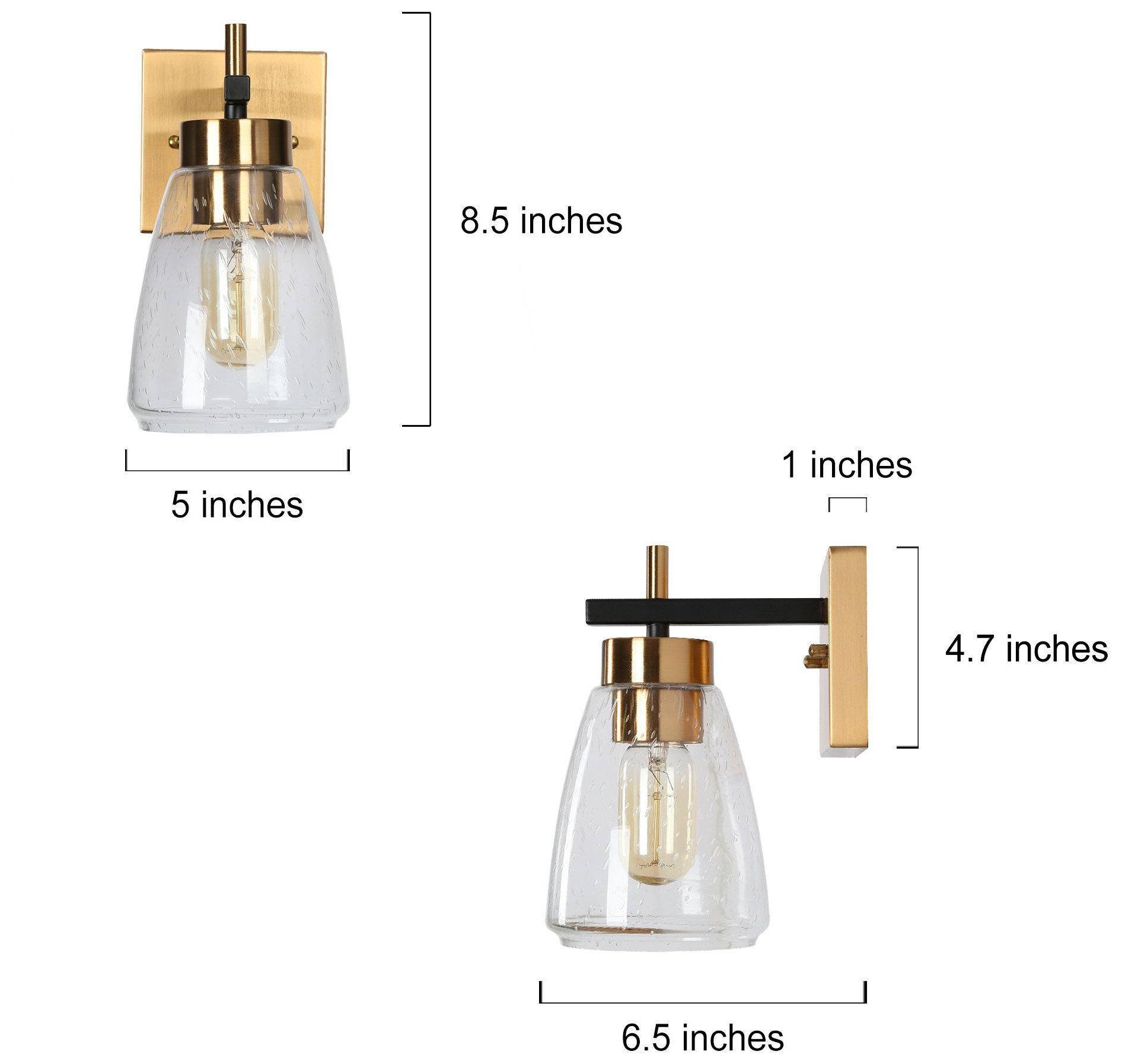 Image 5 1-Light Modern Brass Black Wall Sconce Bathoom Vanity Light more views