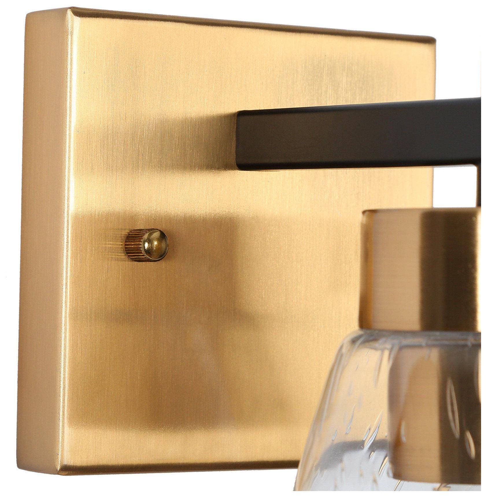 Image 7 1-Light Modern Brass Black Wall Sconce Bathoom Vanity Light more views