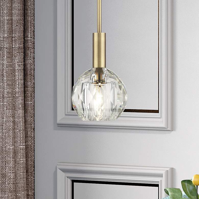 Image 1 1 Light Natural Brass Crystal Pendant