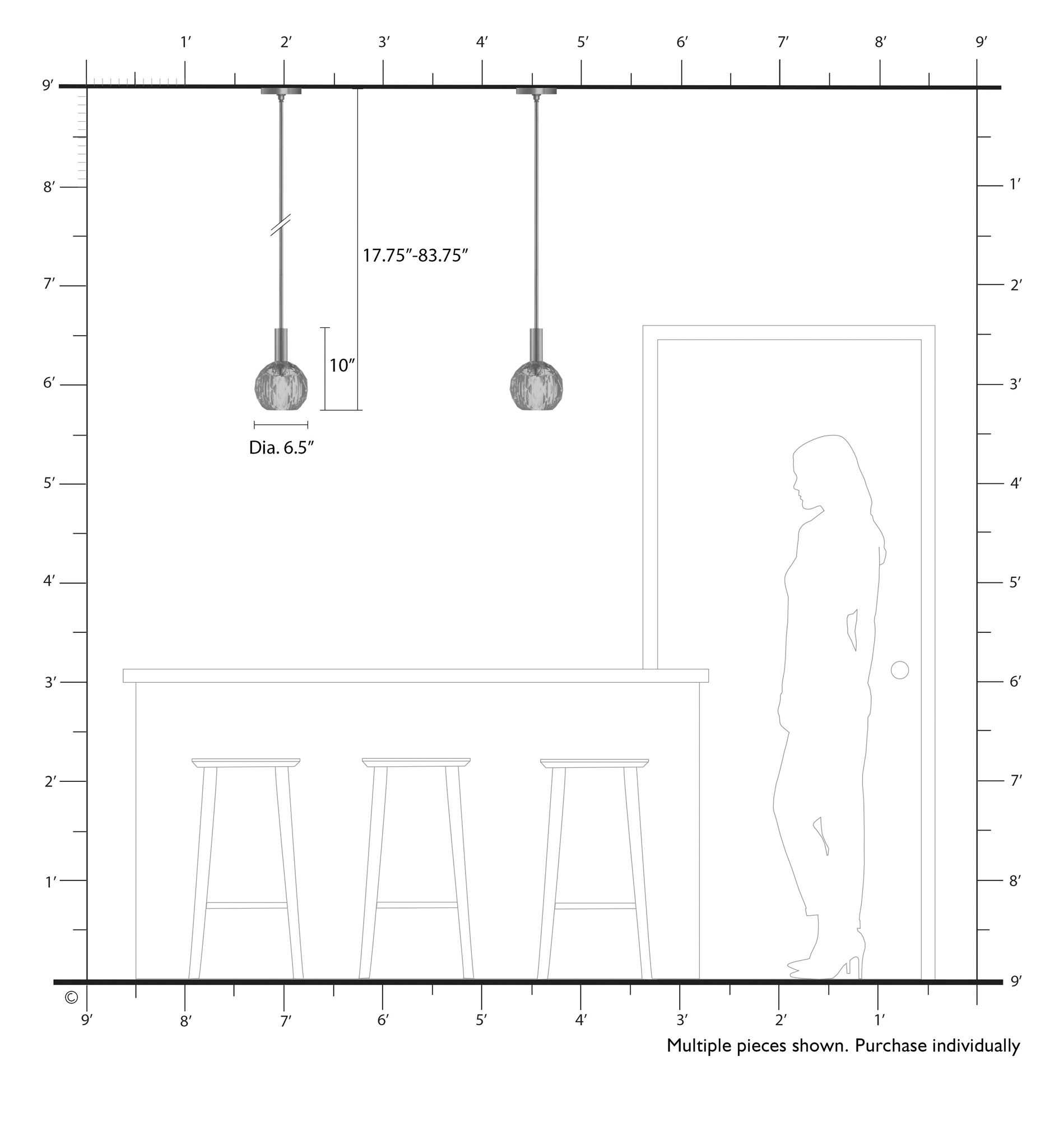 1 Light Natural Brass Crystal Pendant