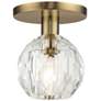 2_1 Light Natural Brass Crystal Semi-Flush