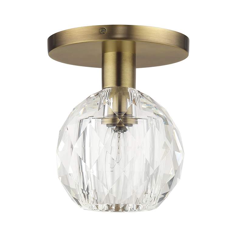 Image 3 1 Light Natural Brass Crystal Semi-Flush more views