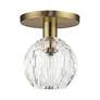 3_1 Light Natural Brass Crystal Semi-Flush more views
