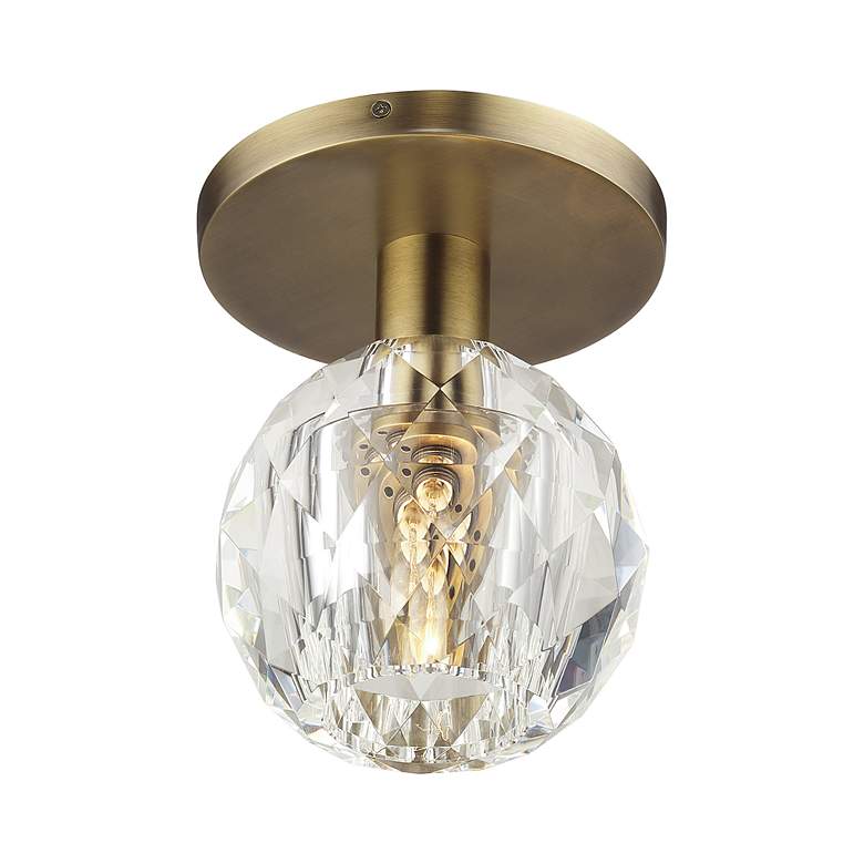 Image 5 1 Light Natural Brass Crystal Semi-Flush more views