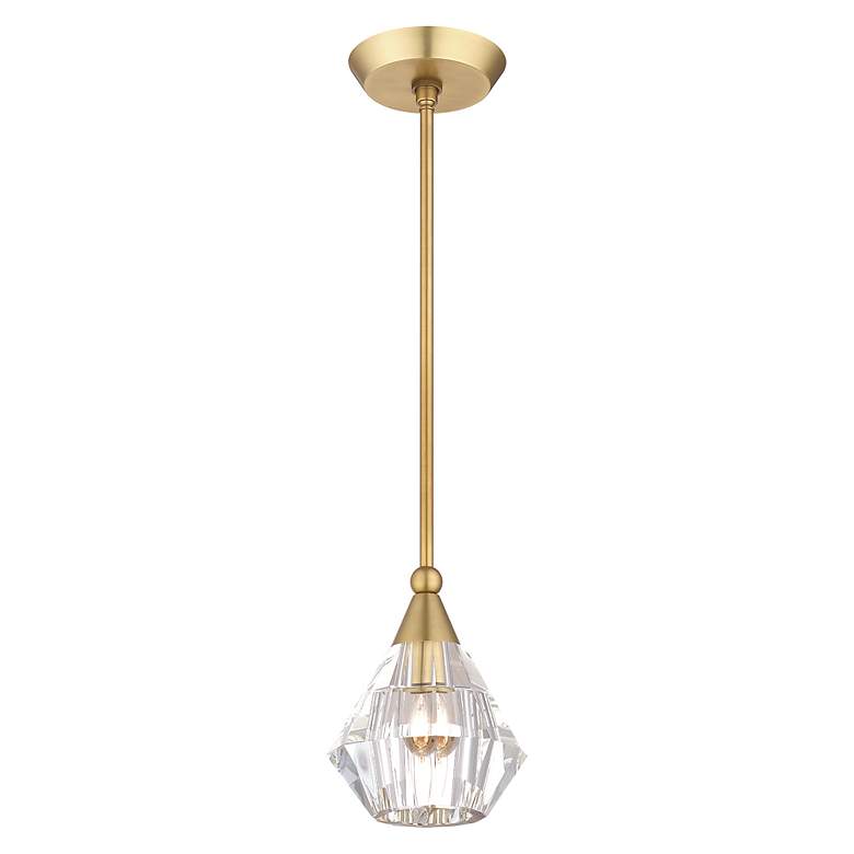 Image 6 1 Light Natural Brass Crystal Single Pendant more views