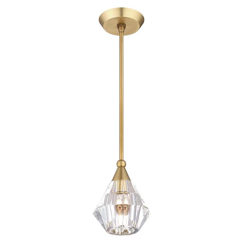 Image 7 1 Light Natural Brass Crystal Single Pendant more views