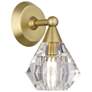 2_1 Light Natural Brass Crystal Single Sconce